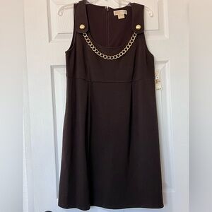 Michael Kors Brown and Gold Mini Dress